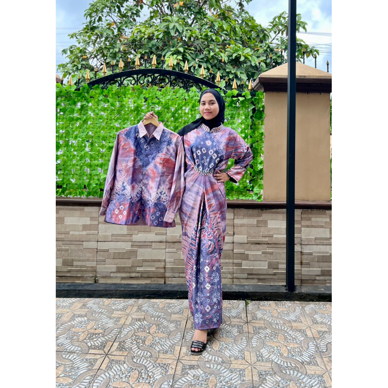 COUPLE GAMIS KAFTAN JUMPUTAN PALEMBANG ASLI HANDMADE SUTRA