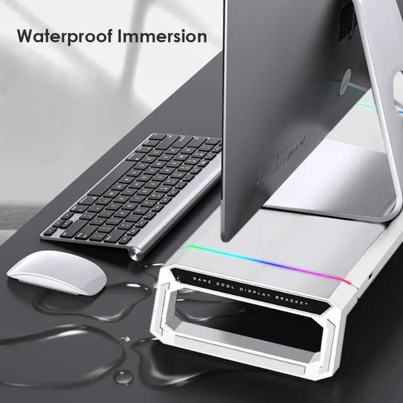 Stand monitor RGB 4 USB2.0 Charging Desk Organizer Support Universal Monitor Stand Riser Adjustable Desktop Computer Monitor Riser Stand