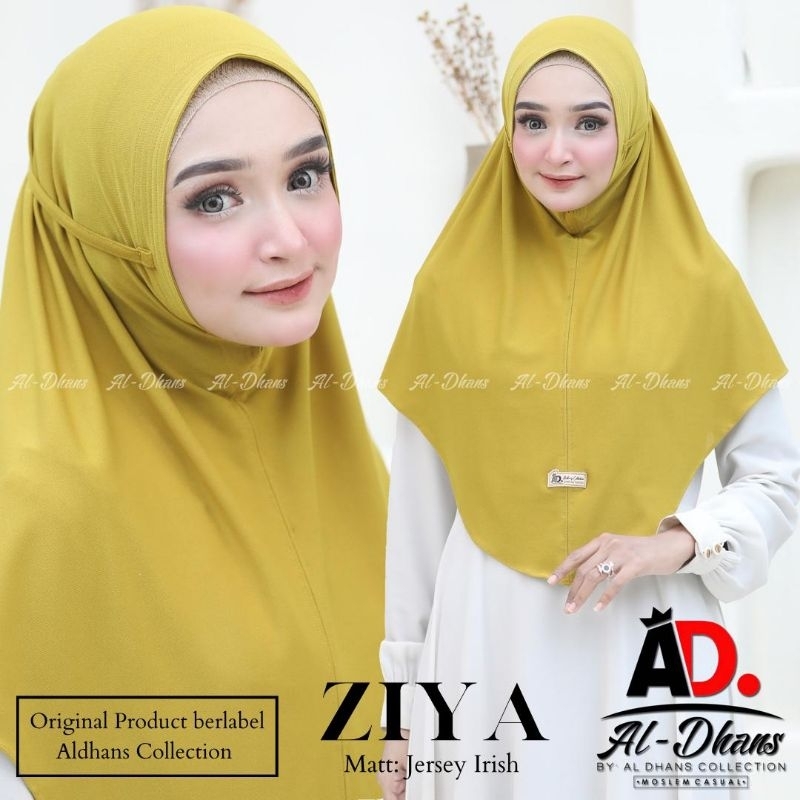 (Original Aldhans) ZIYA •Kerudung instan jersey irish•bergo instan