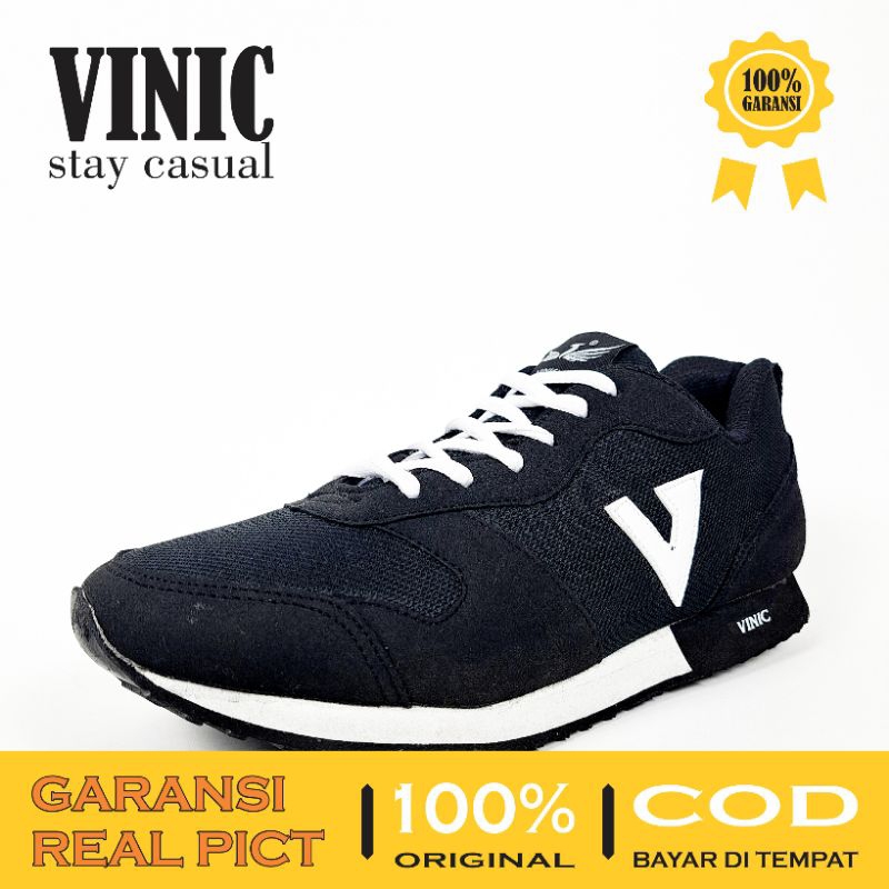 [VINIC SNEAKERS] SEPATU SEKOLAH VINIC HITAM PUTIH KUALITAS PREMIUM / SEPATU OLAHRAGA PRIA WANITA ALAS KARET