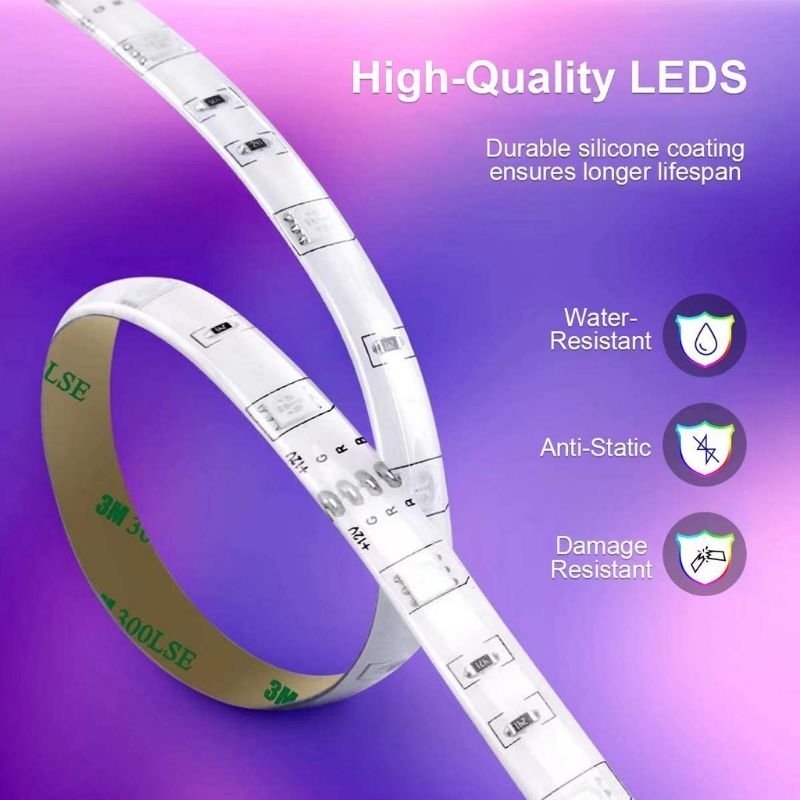 LED STRIP 2835 10 METER KOMPLIT ADAPTOR REMOTE  / LAMPU RGB WARNA WARNI WATERPROOF IP65 STRIP LED