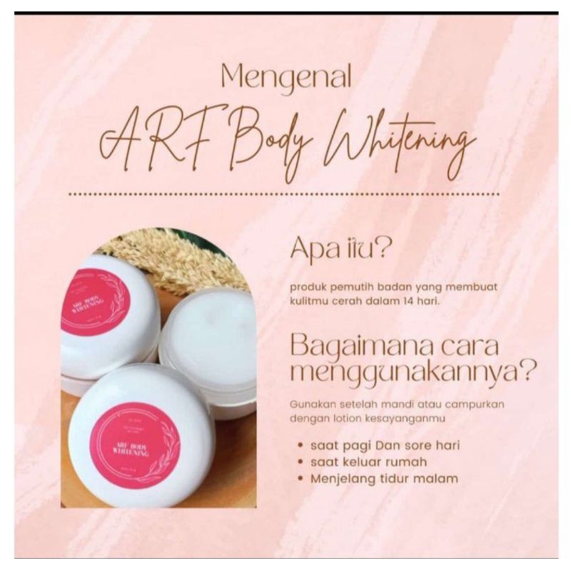 ARF BODY WHITENING ORIGINAL / Bibit pemutih ampuh dalam 14 hari