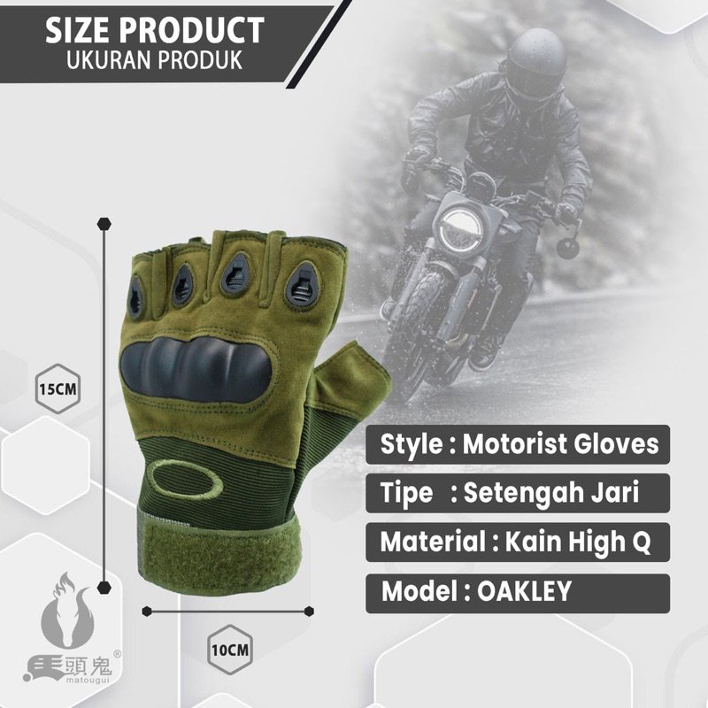 Sarung Tangan Setengah Jari Tactical Military Gloves Motor Sepeda