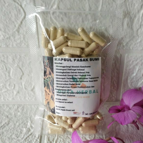 Kapsul Pasak Bumi Herbal isi 100 Asli tanpa campuran