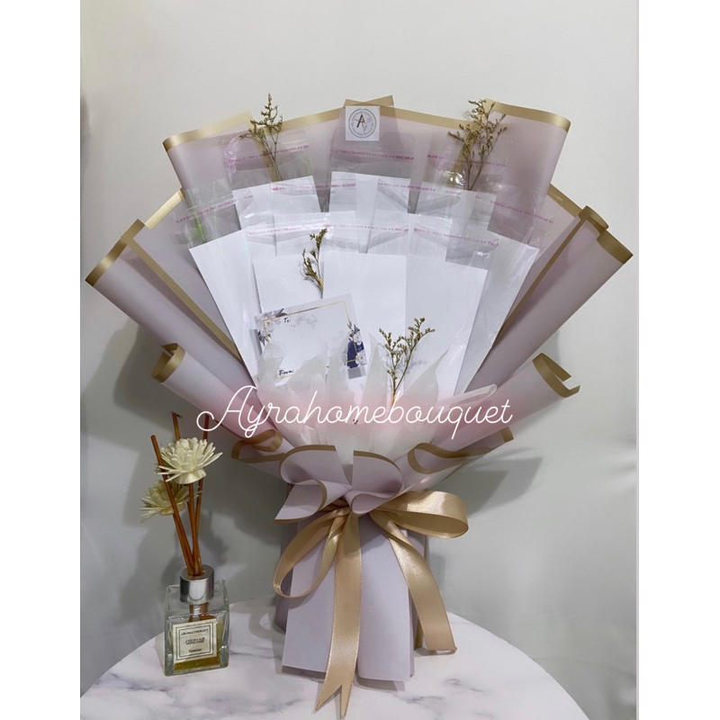 [10 SLOT] Kerangka Money Bouquet Buket Bunga Uang Kosong isi 10 Lembar Free Kartu Ucapan Kosong