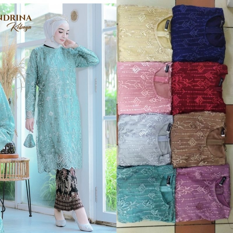 termurah setelan kebaya tunik mutiara/kebaya lamaran/tulle modern kualitas premium