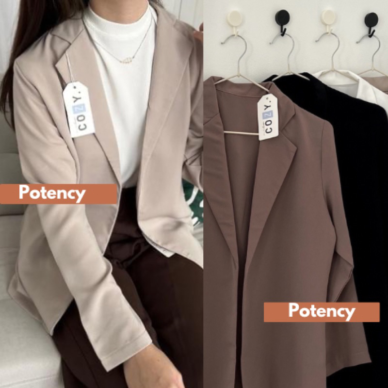 Blazer Wanita Polos Lengan Panjang | Korean Blazer Polos by Potency Official