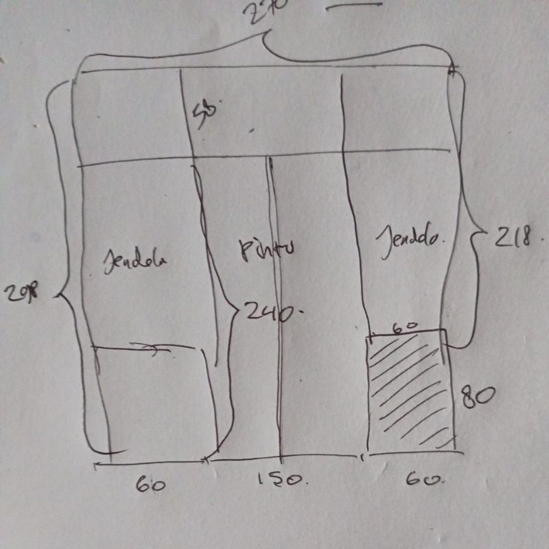 pemesanan BPK Hilmawan kusen partisi almunium komplit berikut pasangnya