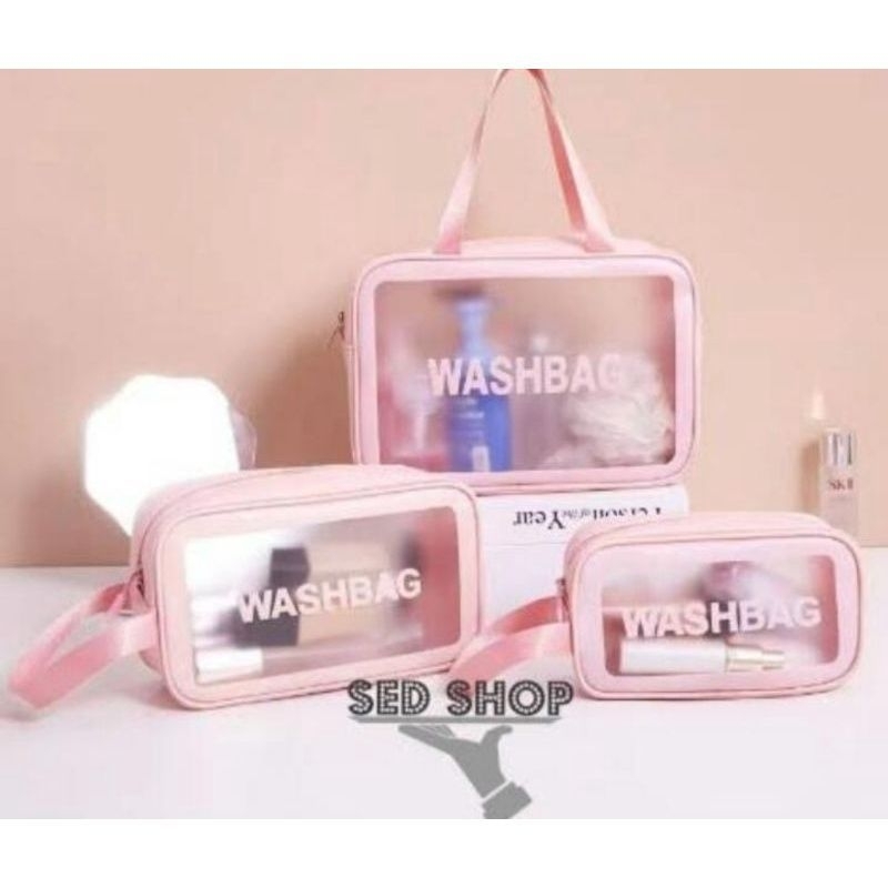 Travel Pouch Tas Make Up Multifungsi Pouch Kosmetik Sabun Transparan Anti Air