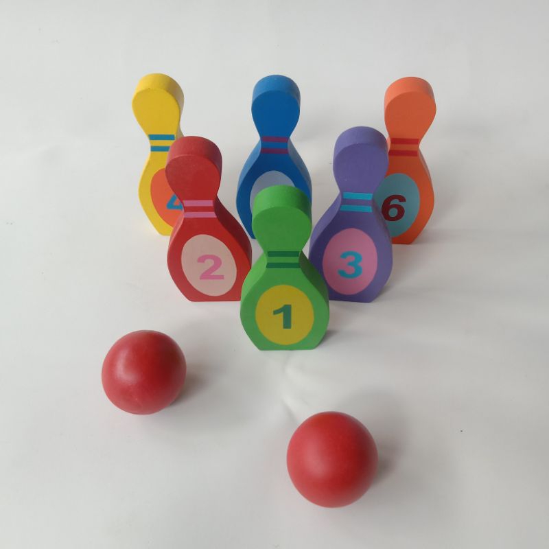 Bowling Kayu / Mainan Kayu Edukatif / Mainan Anak