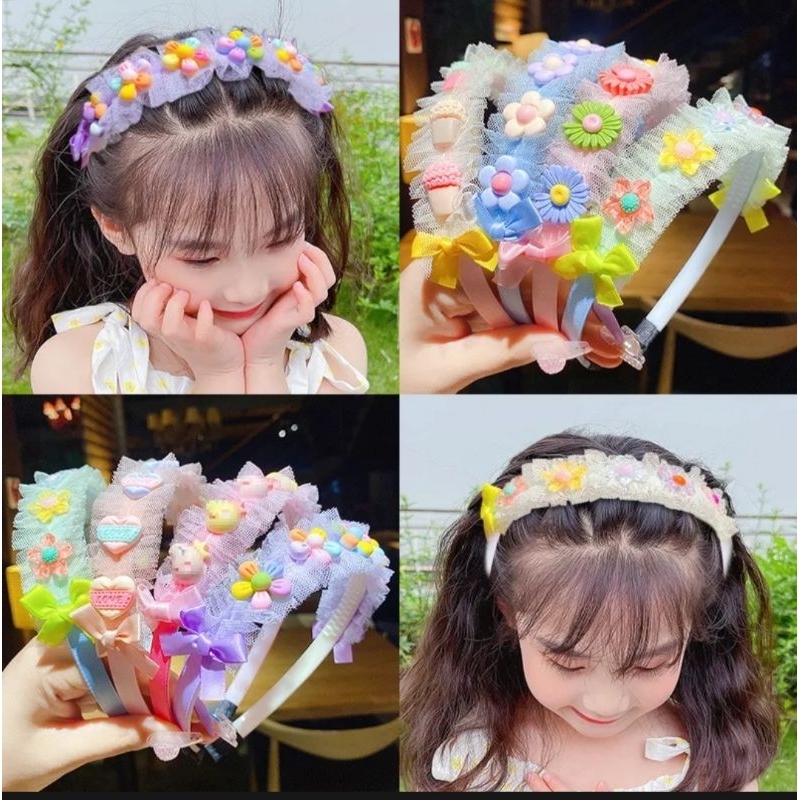 BANDO ANAK KOREA MOTIF KARAKTER LUCU HAIRBAND BAHAN PLASTIK IMPORT