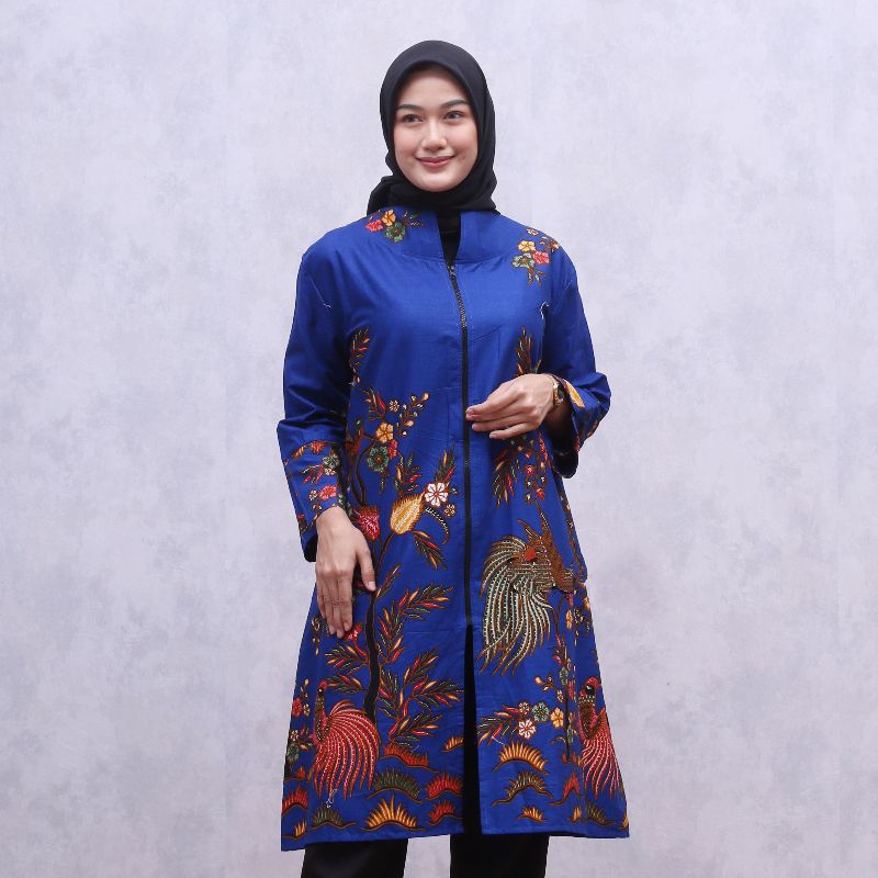 Atasan Batik Tunik Premium - Tunik Batik Wanita Terbaru Kekinian Jumbo Ld 120 - Baju Batik Kerja Kon