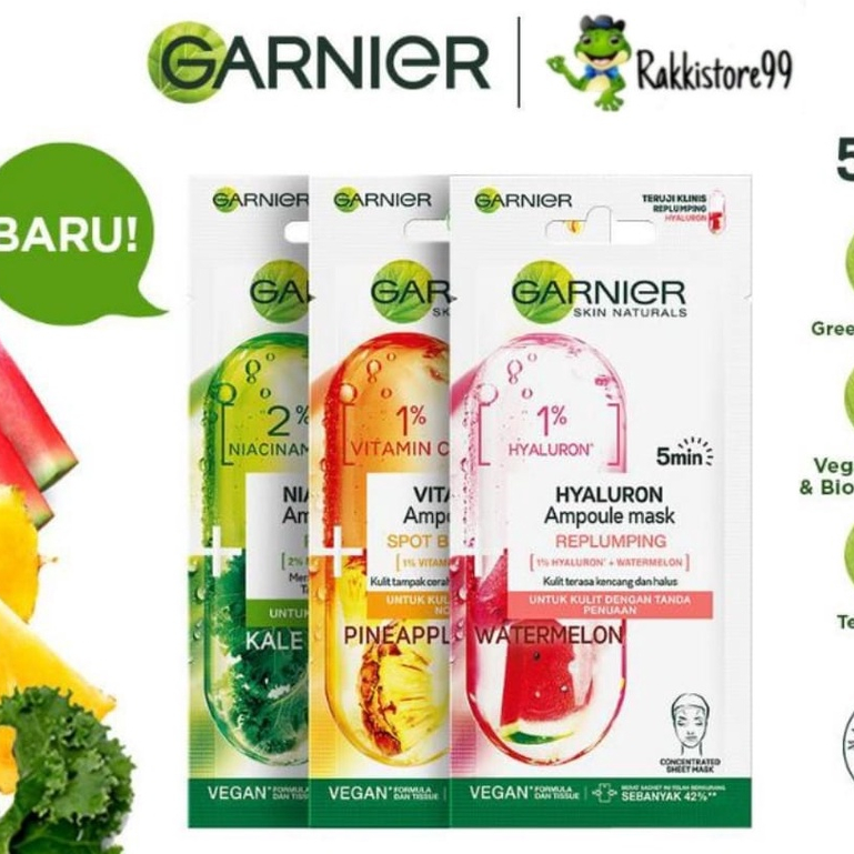 ❣️Rakkistore99❣️ Garnier Ampoule Mask | Garnier Masker | Garnier Ampoule Mask Purifying | Perawatan Wajah