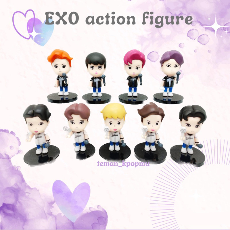 EXO Action Figure Sehun Chanyeol Kai Suho Baekhyun Chen D.O Xiumin - Mini Mattel Action Figure Kpop 