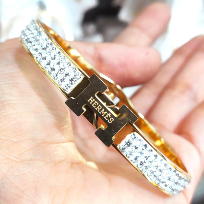 Gelang titanium perhiasan wanita anti luntur 005