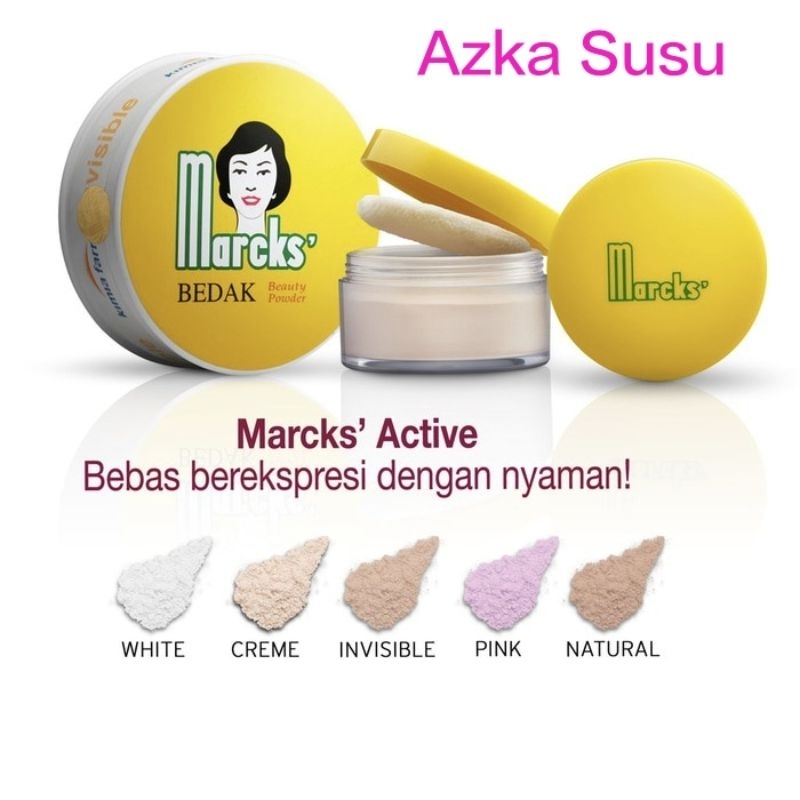 Marcks Bedak Tabur Beauty Powder Active 20gr/ Classic 40gr