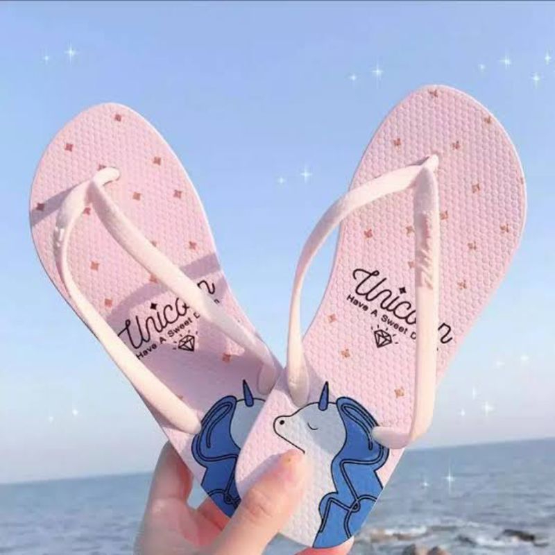 sendal jepit unicorn / sendal jepit wanita / sendal jepit spon