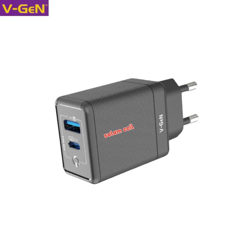 Charger 45W V-Gen VCT2-33 PD 3.0 Quick Cherge Original Vgen Vct2 33 Garansi Resmi