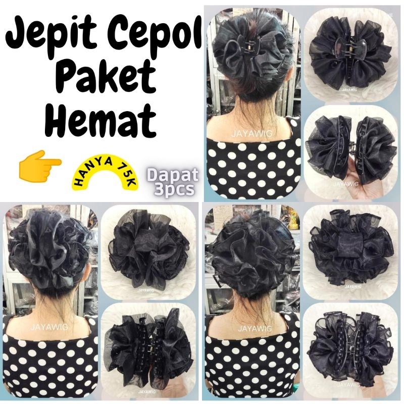 Paket Hemat Cepol Hijab Jepit Sanggul Rambut Isi 3pcs