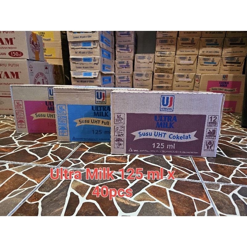 

Susu Ultra UHT 125 ml 1 dus isi 40 pcs Khusus GOJEK/GRAB