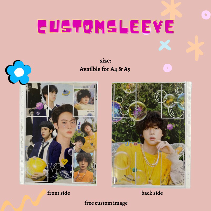 Custom Sleeve A4 A5 Full background Doube Side No Cut