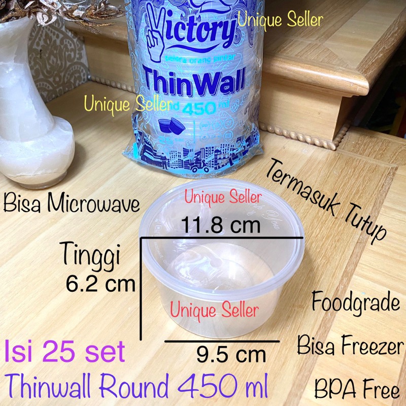 [Isi 25] Thinwall Round Victory 450 ml / Thinwal Round Victory 450ml / Thinwall Round 450 ml / Thinw