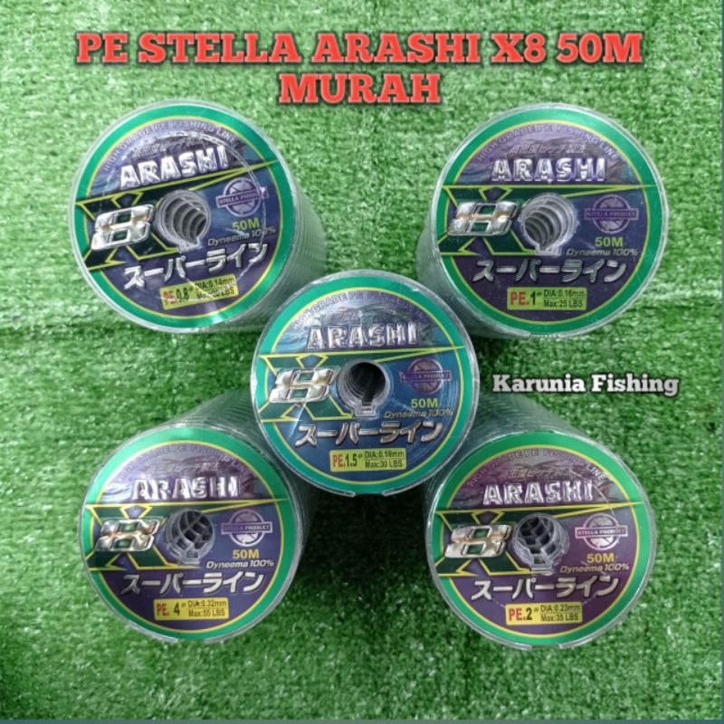 Senar PE Stella Arashi X8 50m Murah