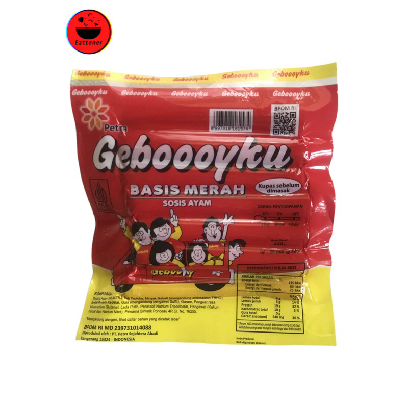 

Sosis Ayam Geboooyku Basis Merah Putih Isi 20 biji
