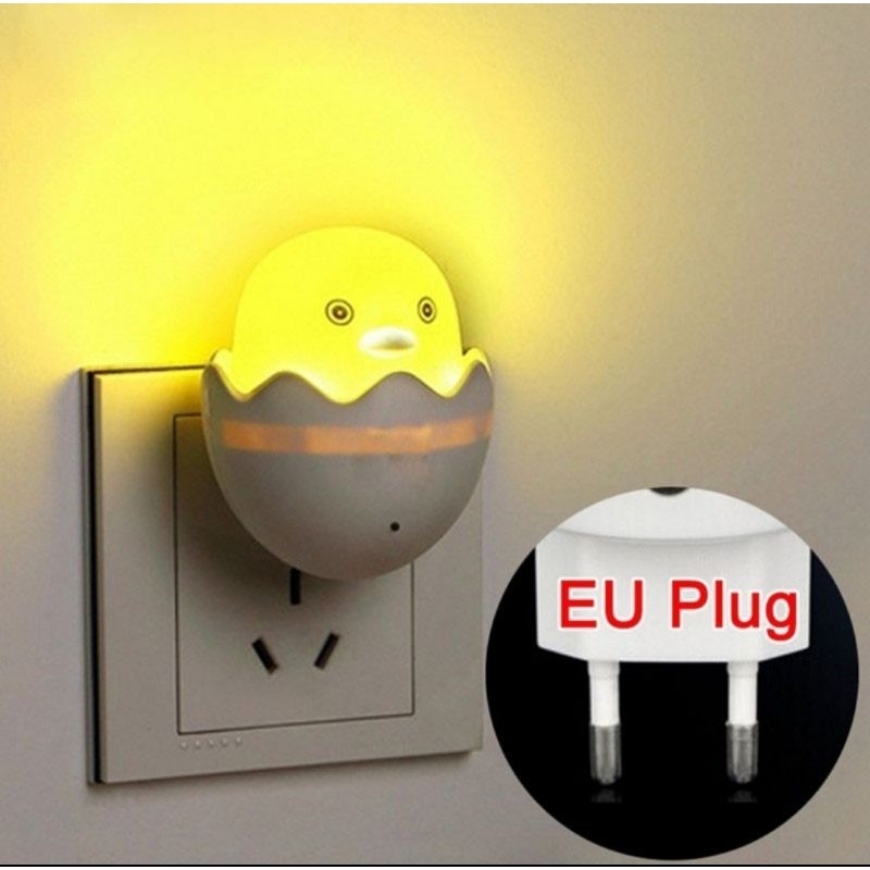 Lampu Tidur Sensor Cahaya Lampu Bebek Warna Kuning Lampu Kamar Tidur