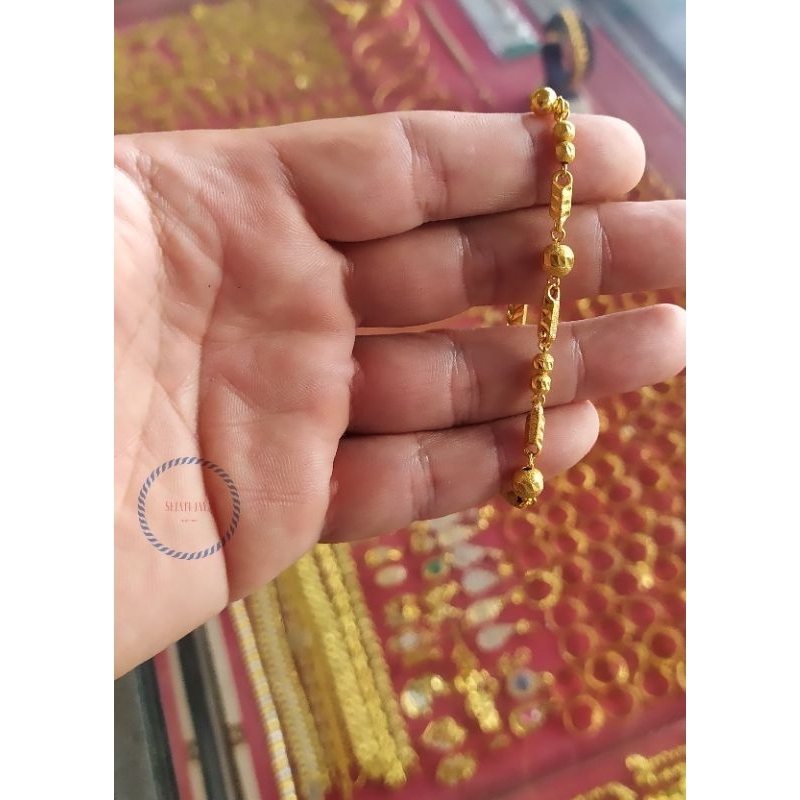 Gelang ulir bola" variasi emas kadar 375