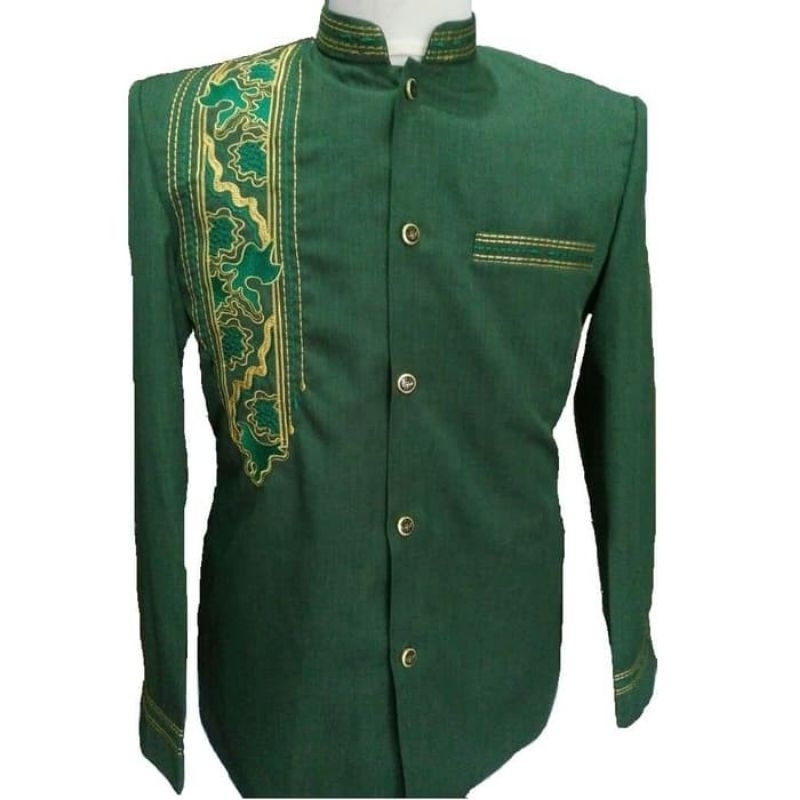 Jasko hijau bordir surban batik LOGO NU by jasco tasik Original wool novus pria M L XL XXL laris