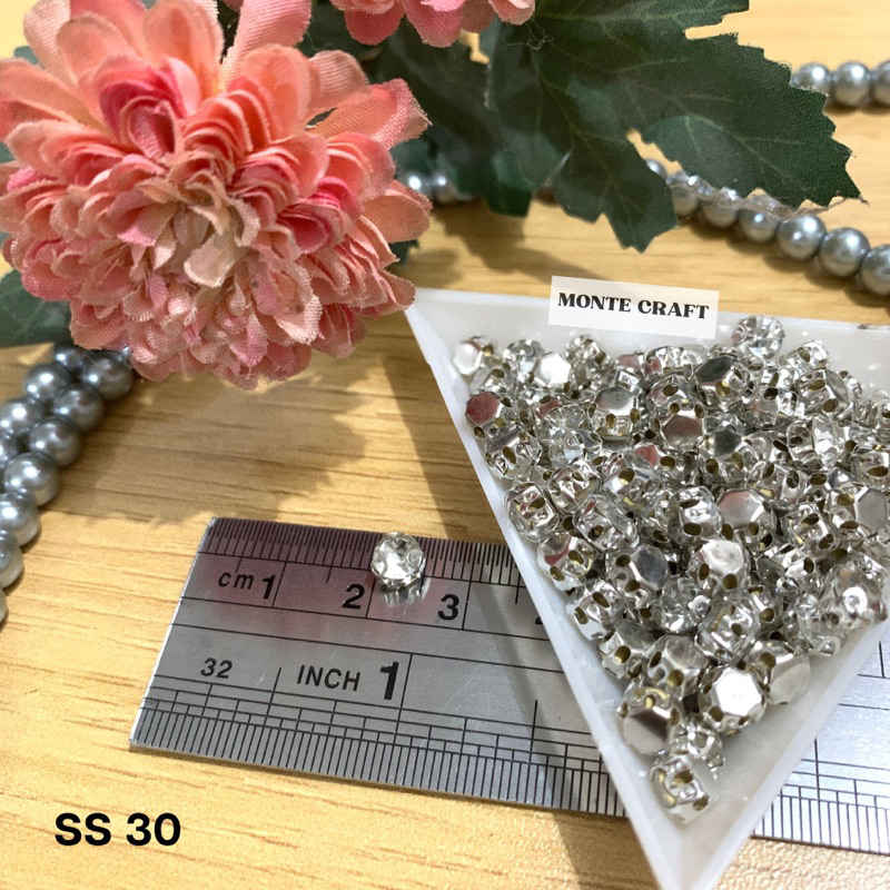 PERMATA / KRISTAL CANGKANG Payet / kristal bulat Diamond cangkang ss30 perlusin