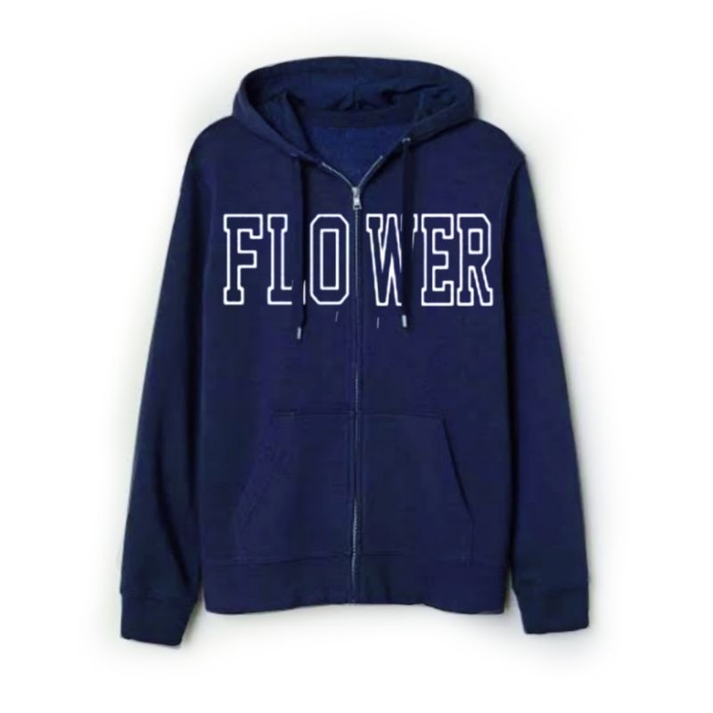 ( S - 6XL) Jaket Hoodie Chenle NCT FLOWER Oversize Bigsize Korean Style M L XL XXL XXXL 4XL 5XL 6XL LD 100 110 126 132 148 156 164 Hitam Black Navy