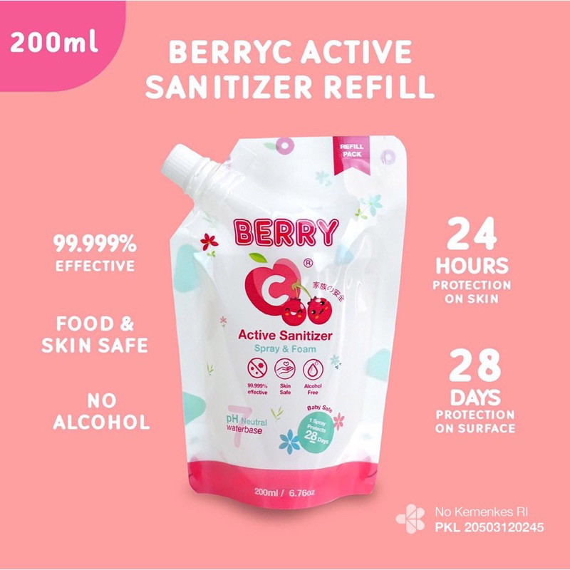Berry C Sanitizer Pocket Antiseptik Tangan Alat Makan Anti Kuman Bayi BerryC Refill Isi Ulang 200ml