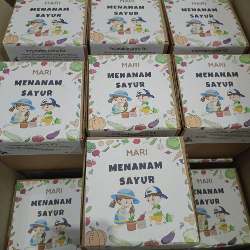 Paket Menanam Sayur Anak | Grow Kit | Belajar Berkebun | Mainan Edukasi Anak | Bingkisan Ulang Tahun Hadiah Hampers Murah Souvenir