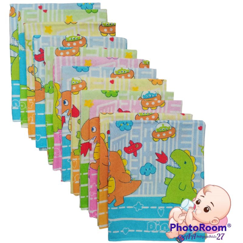 12PC Bedong Bayi Ukuran Besar 110x90 Bergambar-Bedong Bayi Murah Berkualitas