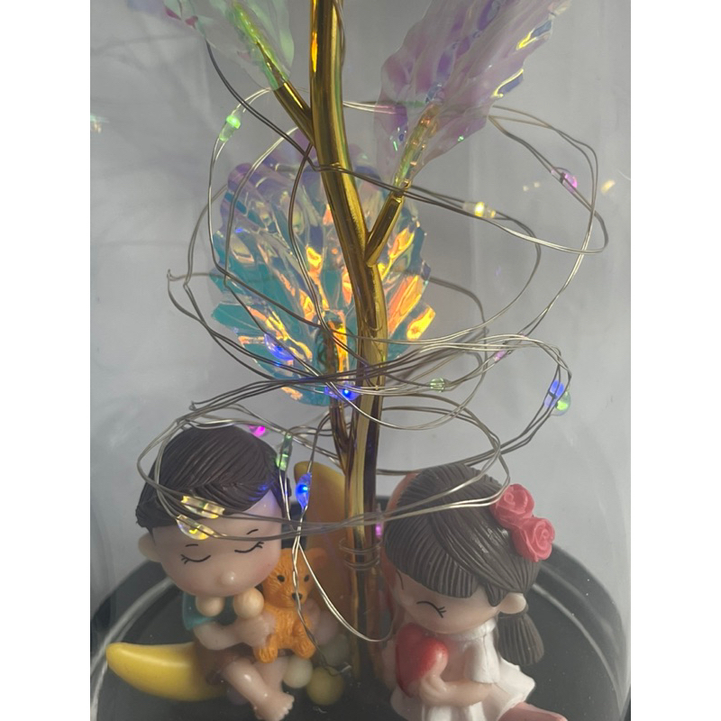 [OBRAL RIJEK] Lampu Meja Hias LED Mawar Beauty &amp; The Beast Bubble Colorful - RG-016