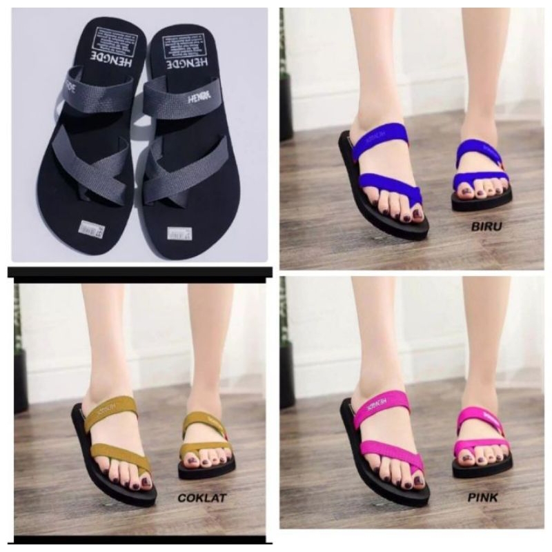 sandal jepit tali silang hengde / sandal jepit wanita tali silang sandal hengde premium pretty flat size 36-40