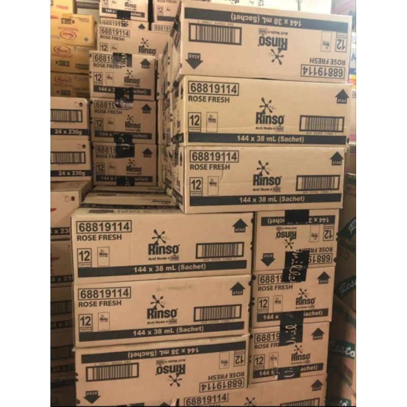 rinso cair sachet hijau 38ml dus /rinso cair sachet merah 38ml dus / rinso cair eceran 1000
