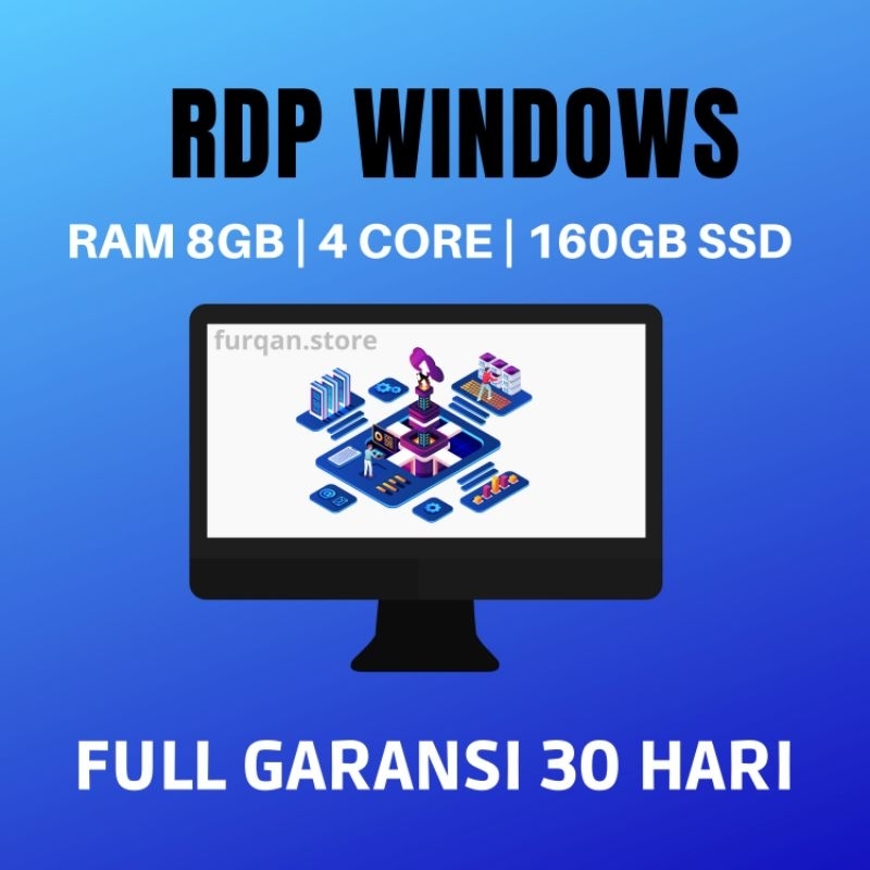 RDP WINDOWS RAM 8GB 4 CORE FULL GARANSI 30 HARI | SUPER AWET