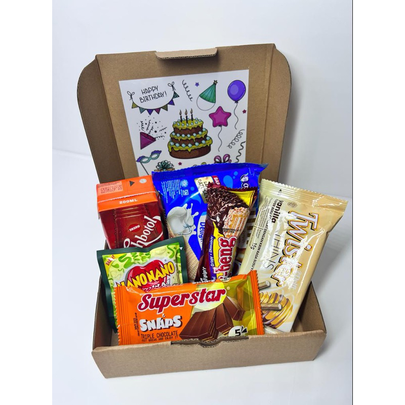 

gift ulang tahun dan wisuda ( snack box)