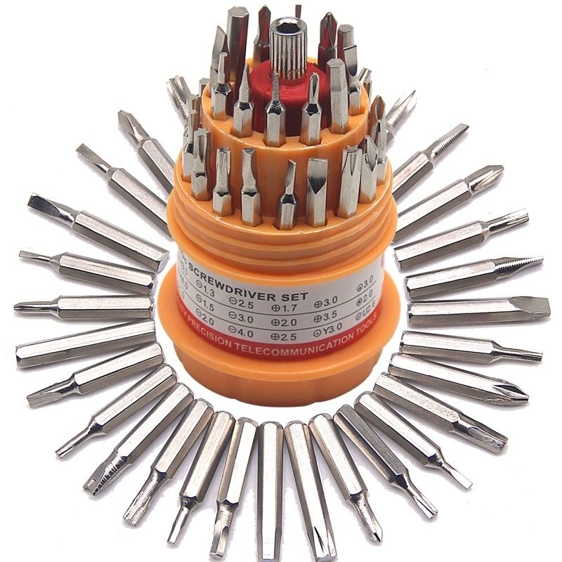 Obeng set 31 in 1 magnetik - screwdriver 31 in 1 - obeng mini multi fungsi versi kemasan telor