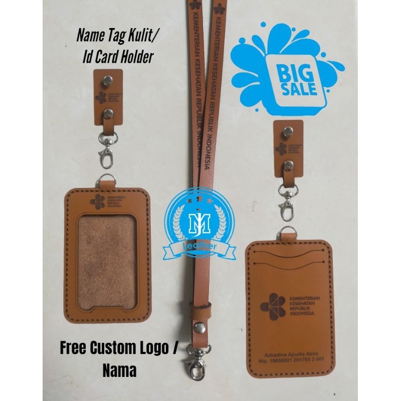 

Id Card Holder Kulit Asli Name Tag Kulit Custom Nama dan Logo Perusahaan