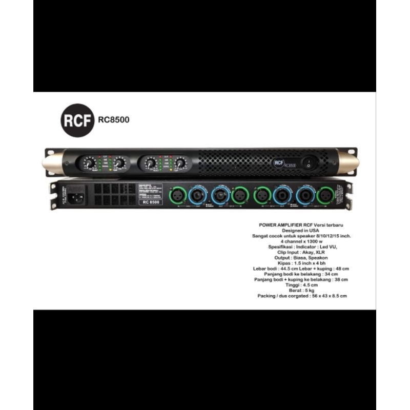 POWER AMPLIFIER RCF RC8500 RC 8500 4CH 4 X 1300 WATT