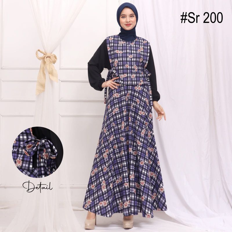 GROSIR ( 65rb  x  6 pcs  )- KODE  200  Gamis VOXY PRINTING
