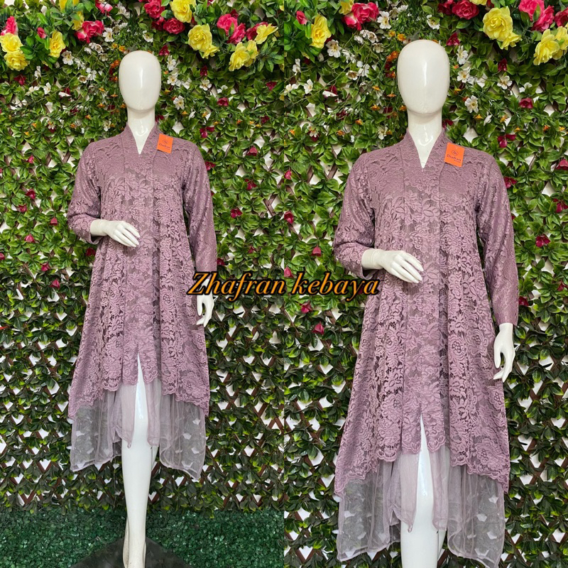 Dress kondangan modern maxi busui bahan brukat premium (DB)