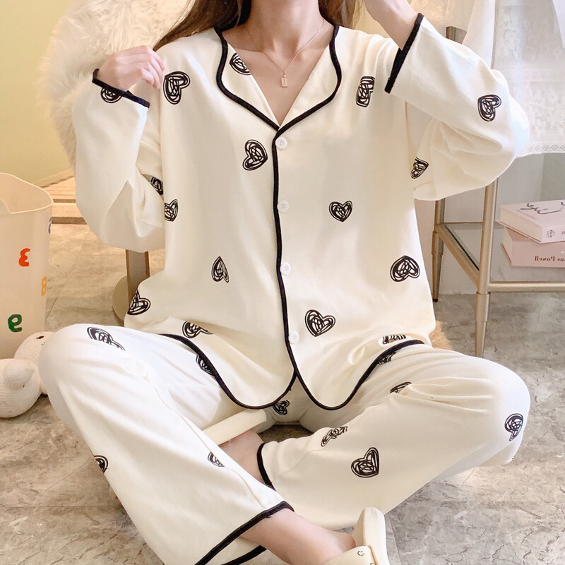 KZ_set piyama import pp / baju tidur wanita kerah babydoll lengan panjang / piyama wanita muslimah we