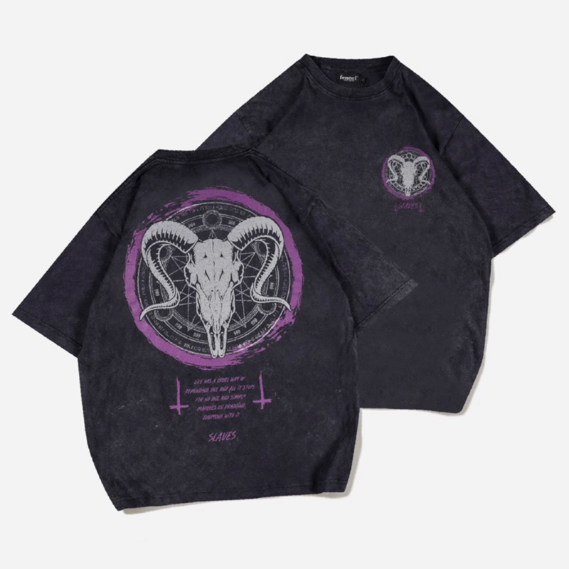 Kaos Oversize Wash Distro Motif