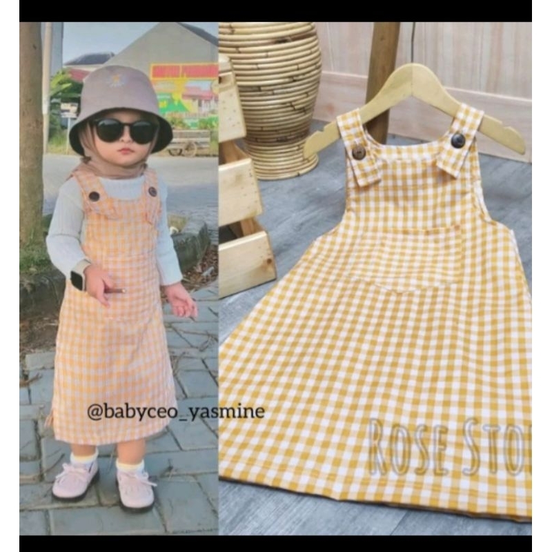 Overall kotak anak perempuan/mini dress kotak/AL-11