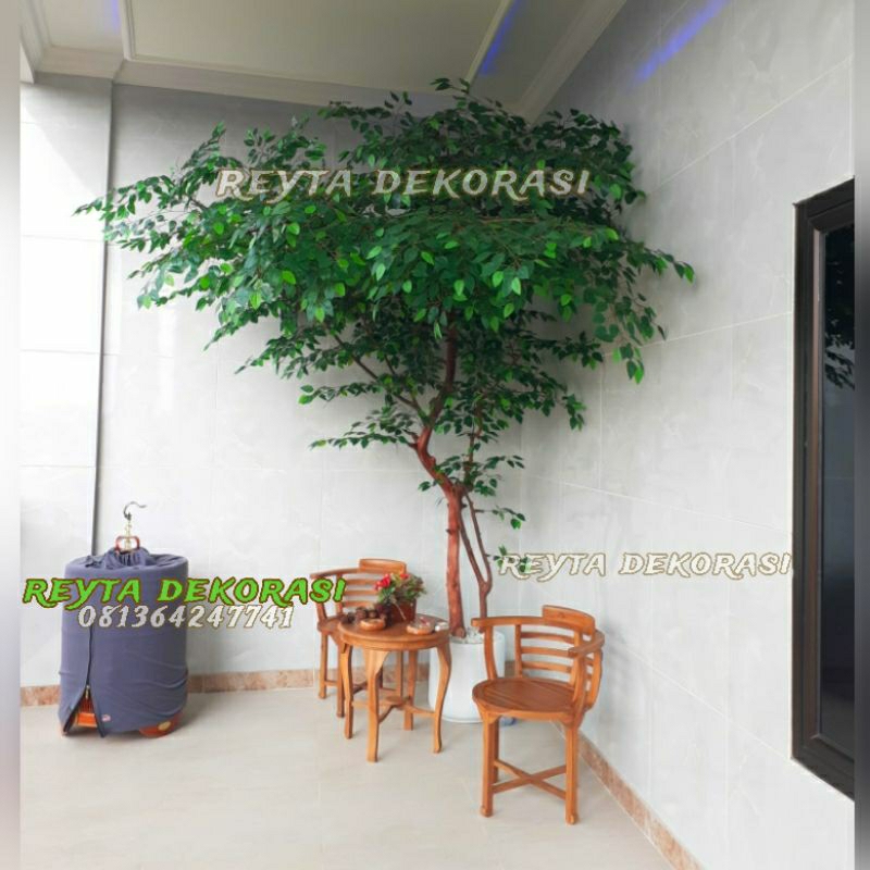 pohon besar beringin tinggi 2,5mtr / daun beringin bunga hias plastik / pohon dekorasi/pohon hias